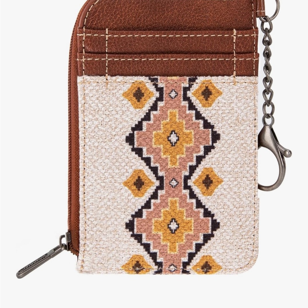 Wrangler Brown and Cream Card Holder Wristlet